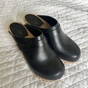 Swedish Hasbeens Black Classic Slip In Clogs 38